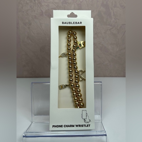 BaubleBar Other - BaubleBar Gold Colored Beaded Phone Charm Wristlet